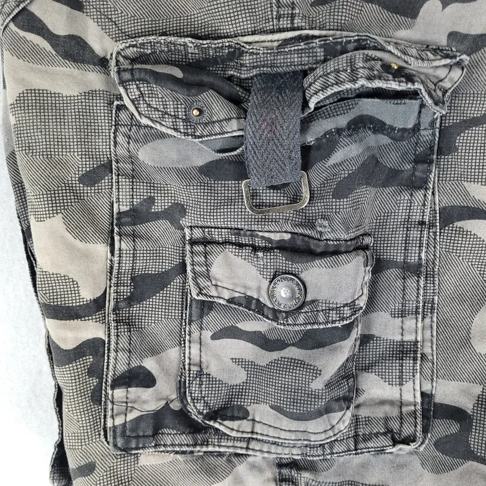 Nick Danger Cargo Shorts Mens 32 Grey Camo Tactical Relaxed Cotton Utility
